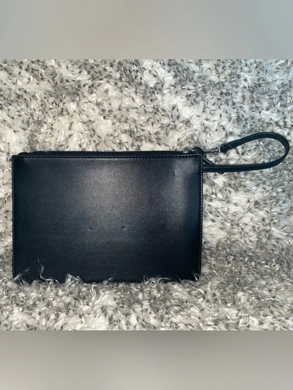 Calvin Klein Black Leather Wristlet